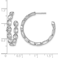 True Origin 14K White Gold 4.75 Carat Lab Grown Diamond VS+ F+ Complete Mixed Bezel-Set Post Hoop Earrings view 3