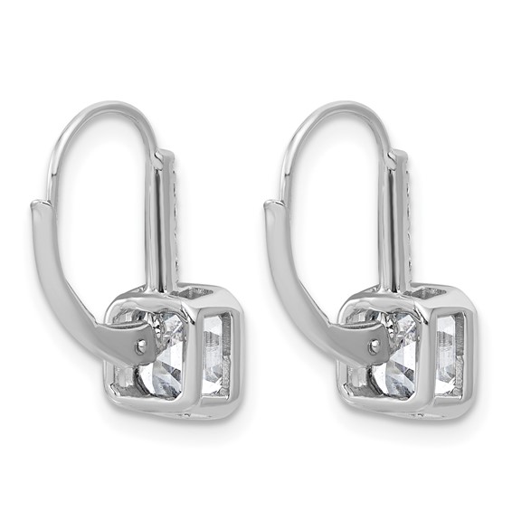 True Origin 14k White Gold 3 carat Lab Grown Diamond VS+ F+ Complete Square Bezel-Set Leverback Earrings