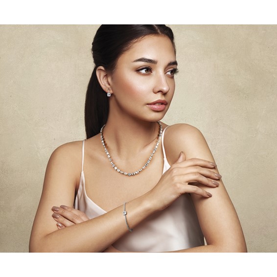 True Origin 14k White Gold 3 carat Lab Grown Diamond VS+ F+ Complete Square Bezel-Set Leverback Earrings