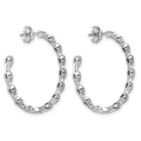 14K White Gold 2ct Lab Grown Dia VS+ F+ Post Pear Comp Hoop Earrings view 3