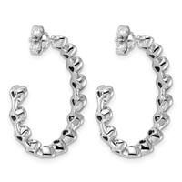 14K White Gold 2.50ct Lab Grown Dia VS+ F+ Post Heart Comp Hoop Earrings view 3