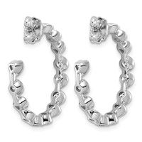 14K White Gold 2.62ct Lab Grown Dia VS+ F+ Post Round Heart Comp Hoop Earrings view 3
