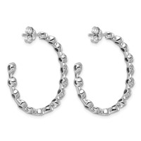 14K White Gold 2.62ct Lab Grown Dia VS+ F+ Post Round Pear Comp Hoop Earrings view 3