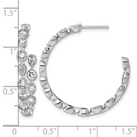 14K White Gold 2.62ct Lab Grown Dia VS+ F+ Post Round Pear Comp Hoop Earrings view 4