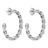 14K White Gold 2.12ct Lab Grown Dia VS+ F+ Post Oval Comp Hoop Earrings view 3