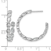 14K White Gold 2.12ct Lab Grown Dia VS+ F+ Post Oval Comp Hoop Earrings view 4