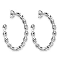 14K White Gold 2.50ct Lab Grown Dia VS+ F+ Post Oval Comp Hoop Earrings view 3
