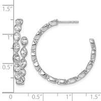 14K White Gold 2.50ct Lab Grown Dia VS+ F+ Post Oval Comp Hoop Earrings view 4