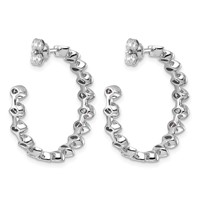14K White Gold 2.25ct LabGrown Dia VS+ F+ Post East West Pear Comp Hoop Earrings view 3