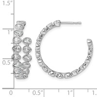 14K White Gold 2.25ct LabGrown Dia VS+ F+ Post East West Pear Comp Hoop Earrings view 4