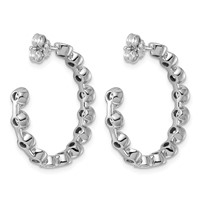 14K White Gold 2.88ct Lab Grown Dia VS+ F+ Post Round Comp Hoop Earrings view 3
