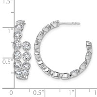 14K White Gold 2.88ct Lab Grown Dia VS+ F+ Post Round Comp Hoop Earrings view 4