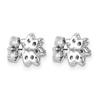 14K White Gold 0.75ct Lab Grown Diamond VS+ F+ Post Floral Complete Earrings view 3