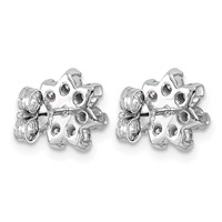 14K White Gold 1ct Lab Grown Diamond VS+ F+ Post Floral Complete Earrings view 3