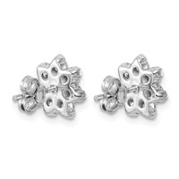 14K White Gold 1.50ct Lab Grown Diamond VS+ F+ Post Floral Complete Earrings view 3