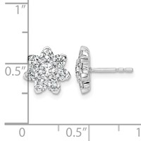 14K White Gold 1.50ct Lab Grown Diamond VS+ F+ Post Floral Complete Earrings view 4