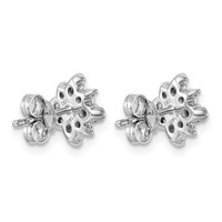 14K White Gold 0.75ct Lab Grown Diamond VS+ F+ Post Floral Complete Earrings view 3