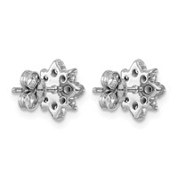 14K White Gold 1ct Lab Grown Diamond VS+ F+ Post Floral Complete Earrings view 3