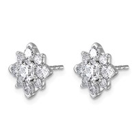 14K White Gold 2.50ct Lab Grown Diamond VS+ F+ Complete Post Earrings view 2