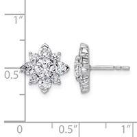 14K White Gold 2.50ct Lab Grown Diamond VS+ F+ Complete Post Earrings view 4