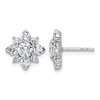 14K White Gold 2.50ct Lab Grown Diamond VS+ F+ Complete Post Earrings view 1