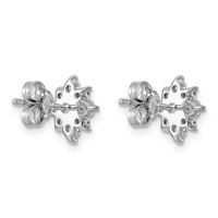14K White Gold 0.75ct Lab Grown Dia VS+ F+ Post Floral Complete Earrings view 3