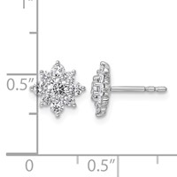 14K White Gold 0.75ct Lab Grown Dia VS+ F+ Post Floral Complete Earrings view 4