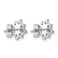 14K White Gold 1ct Lab Grown Dia VS+ F+ Post Floral Complete Earrings view 3