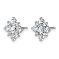 14K White Gold 2.50ct Lab Grown Dia VS+ F+ Post Complete Earrings view 2