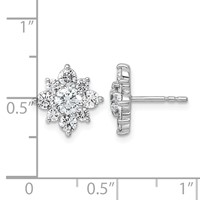 14K White Gold 2.50ct Lab Grown Dia VS+ F+ Post Complete Earrings view 4