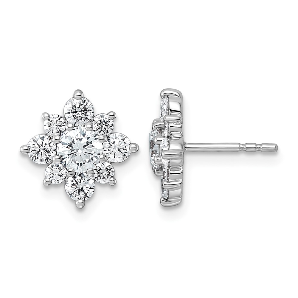 14K White Gold 2.50ct Lab Grown Dia VS+ F+ Post Complete Earrings