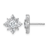 14K White Gold 2.50ct Lab Grown Dia VS+ F+ Post Complete Earrings view 1
