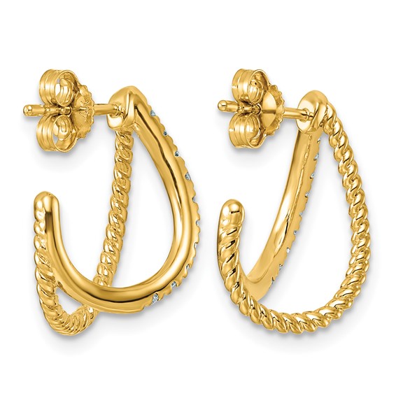 14k 1/3ct Lab Grown Dia VS+ F+ Post Fashion J-Hoop Comp Earrings