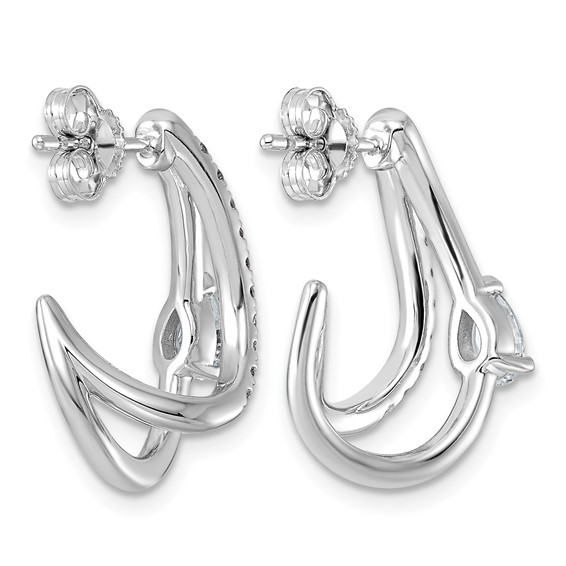 14kw 3/4ct Lab Grown Dia VS+ F+ Post Fashion J-Hoop Comp Earrings