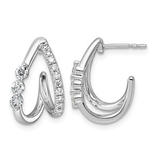 14kw 5/8ct Lab Grown Dia VS+ F+ Post Fashion J-Hoop Comp Earrings