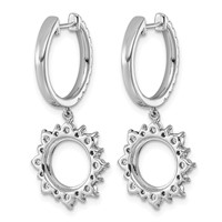 14K White Gold 1.50ct Lab Grown Dia VS+ F+ Dangle Complete Hoop Earrings view 3