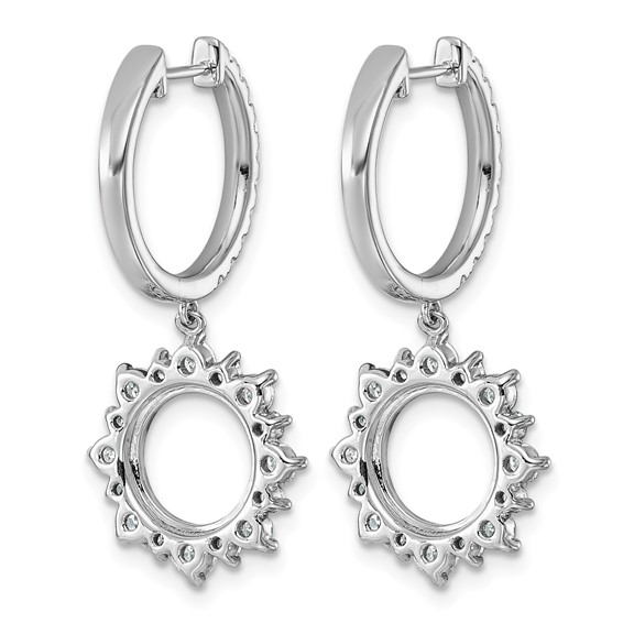 14kw 1 1/2ct Lab Grown Dia VS+ F+ Dangle Complete Hoop Earrings