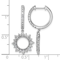 14K White Gold 1.50ct Lab Grown Dia VS+ F+ Dangle Complete Hoop Earrings view 4