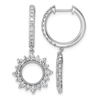 14kw 1 1/2ct Lab Grown Dia VS+ F+ Dangle Complete Hoop Earrings