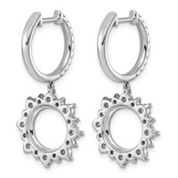 14K White Gold 2ct Lab Grown Dia VS+ F+ Dangle Complete Hoop Earrings view 3
