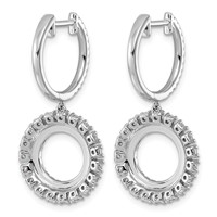 14K White Gold 1.50ct Lab Grown Dia VS+ F+ Dangle Complete Hoop Earrings view 3
