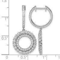 14K White Gold 1.50ct Lab Grown Dia VS+ F+ Dangle Complete Hoop Earrings view 4