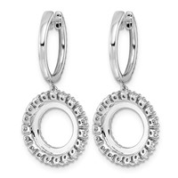 14K White Gold 1.50ct Lab Grown Dia VS+ F+ Dangle Complete Hoop Earrings view 3