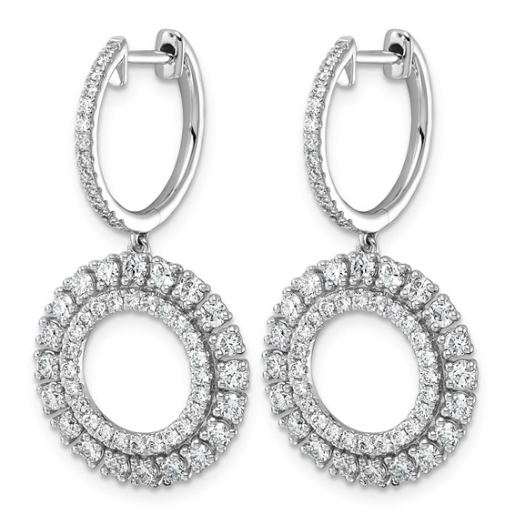 14kw 2ct Lab Grown Dia VS+ F+ Dangle Complete Hoop Earrings