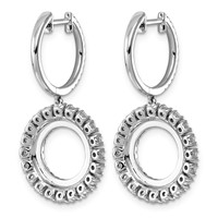 14K White Gold 2ct Lab Grown Dia VS+ F+ Dangle Complete Hoop Earrings view 3