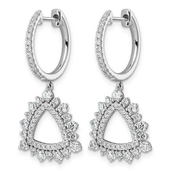 14kw 1 1/2ct Lab Grown Dia VS+ F+ Dangle Complete Hoop Earrings