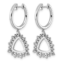 14K White Gold 1.50ct Lab Grown Dia VS+ F+ Dangle Complete Hoop Earrings view 3