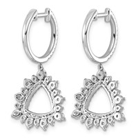 14K White Gold 1.88ct Lab Grown Dia VS+ F+ Dangle Complete Hoop Earrings view 3
