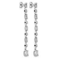 14K White Gold 2.38ct LabGrown Dia VS+ F+ Post Oval Round Comp Drop Earrings view 3