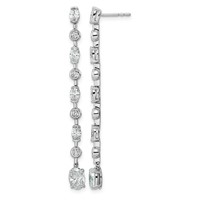 14K White Gold 2.38ct LabGrown Dia VS+ F+ Post Oval Round Comp Drop Earrings view 1